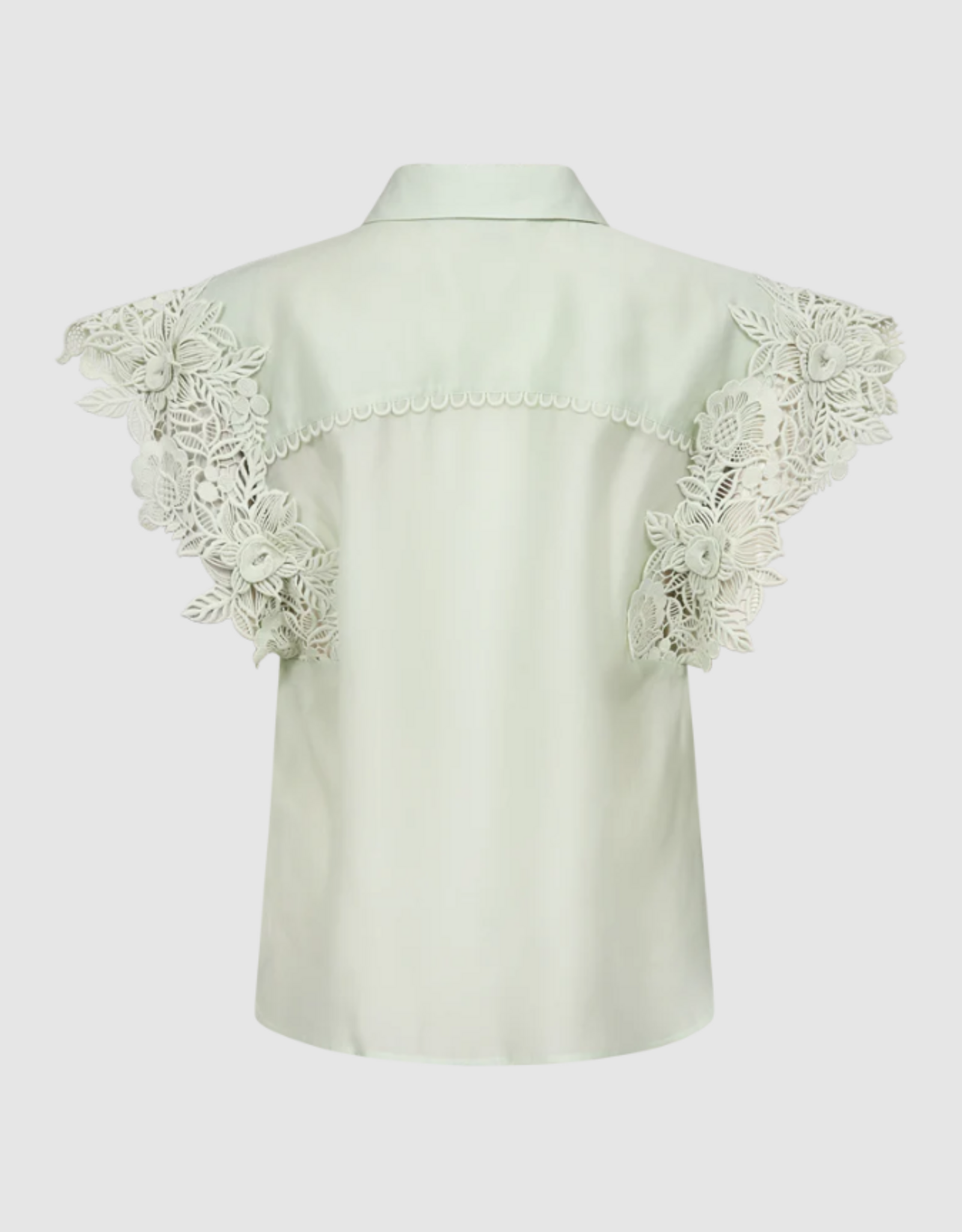 Cph Muse 207904 Molly Boxy 3D Lace Shirt Green Tint