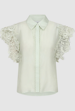 Cph Muse 207904 Molly Boxy 3D Lace Shirt Green Tint