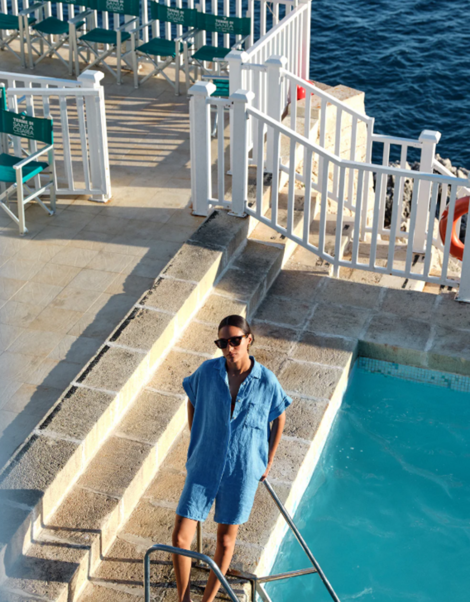 By Bar Hella Linen Dress Regatta Blue