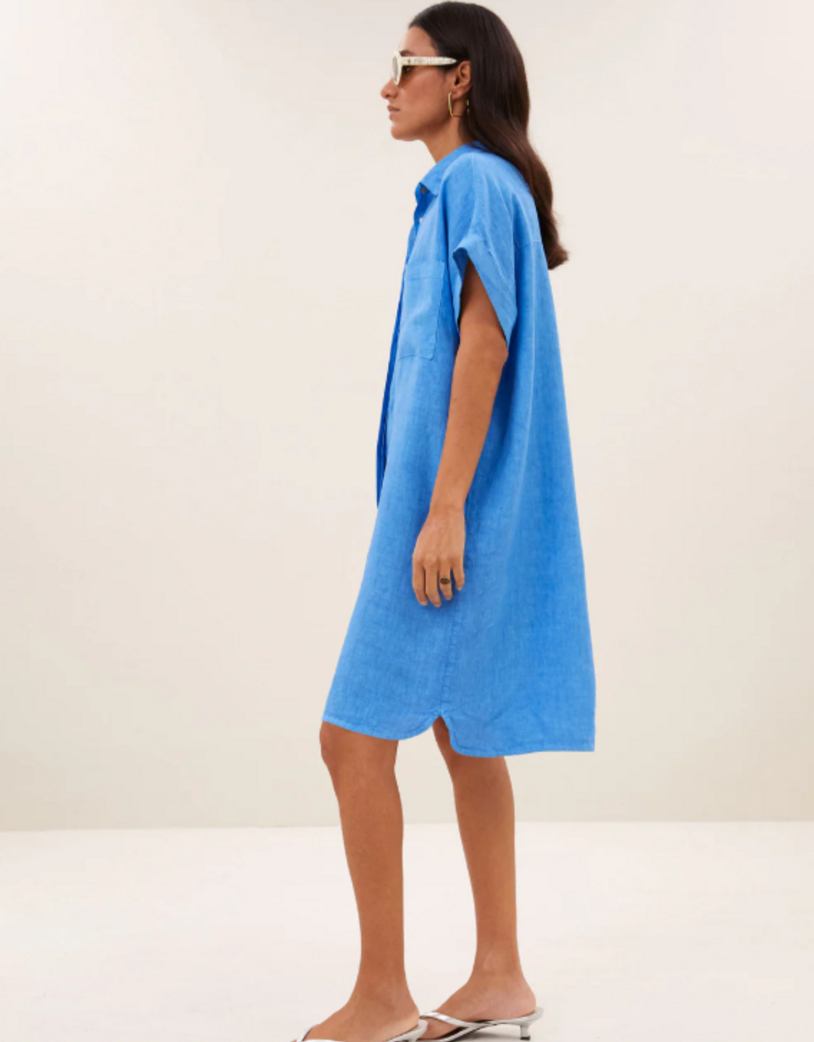 By Bar Hella Linen Dress Regatta Blue