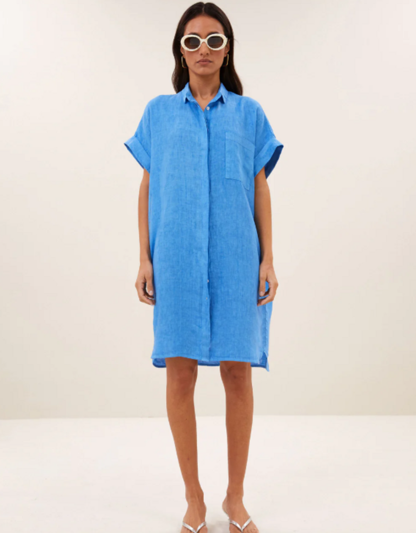 By Bar Hella Linen Dress Regatta Blue
