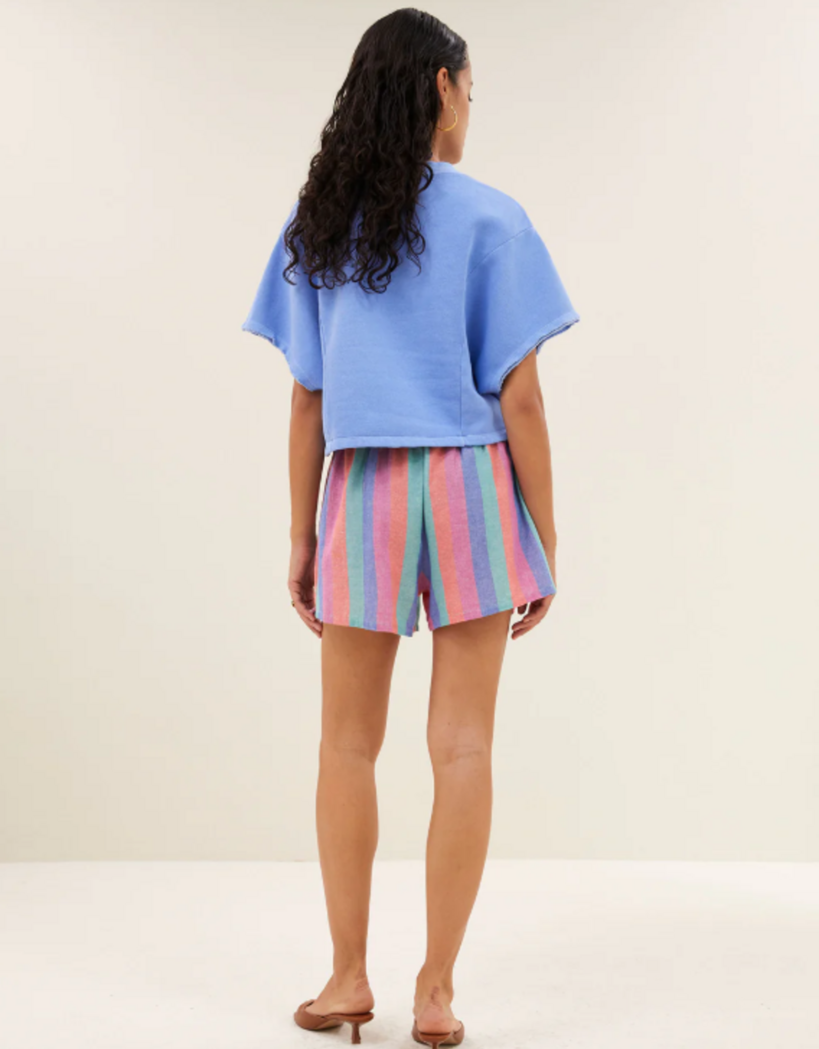 By Bar Isa Rainbow Stripe Shorts