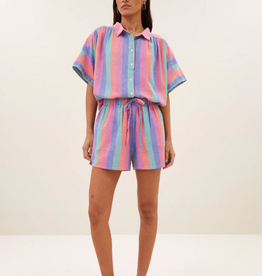 By Bar Isa Rainbow Stripe Shorts