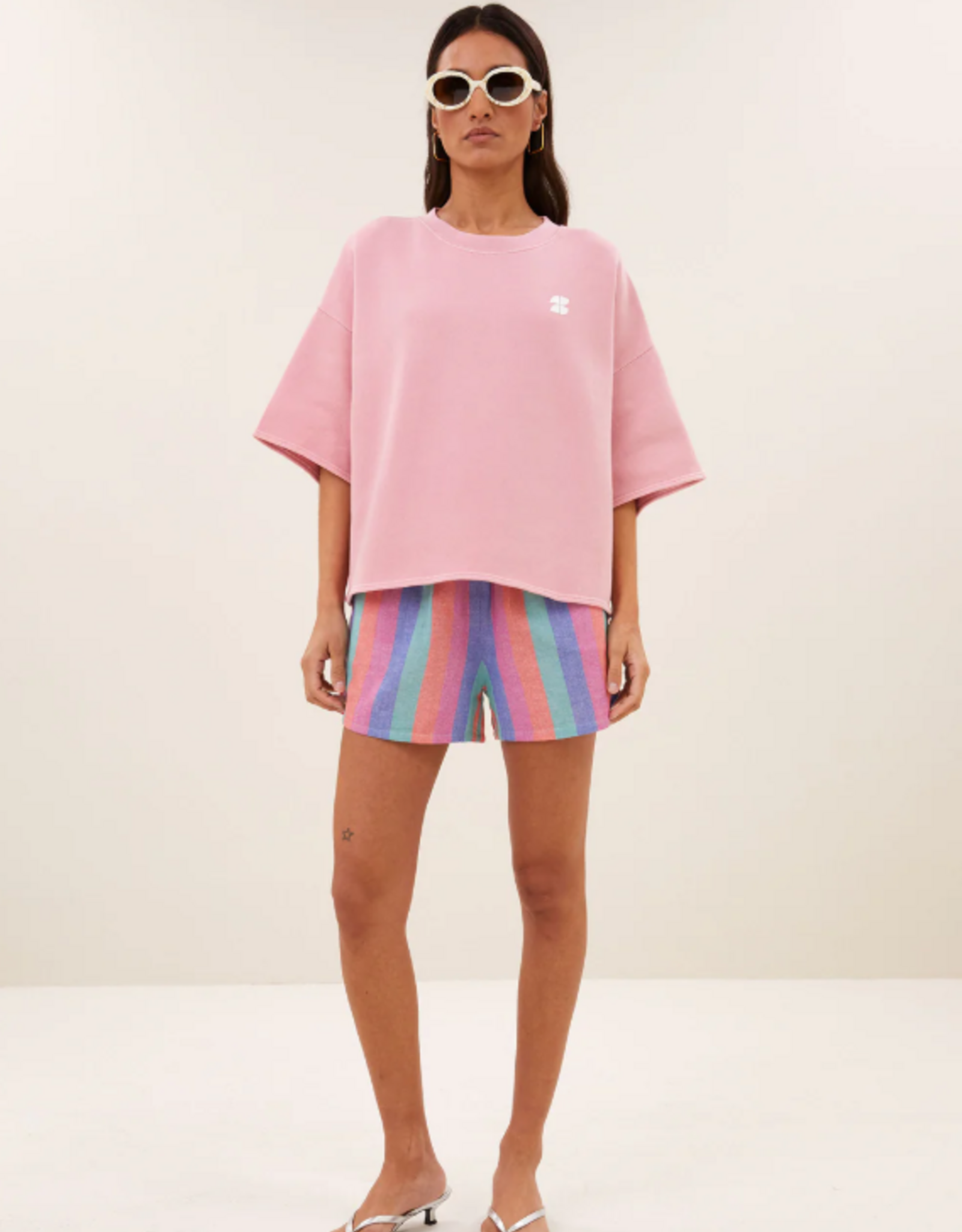 By Bar Isa Rainbow Stripe Shorts