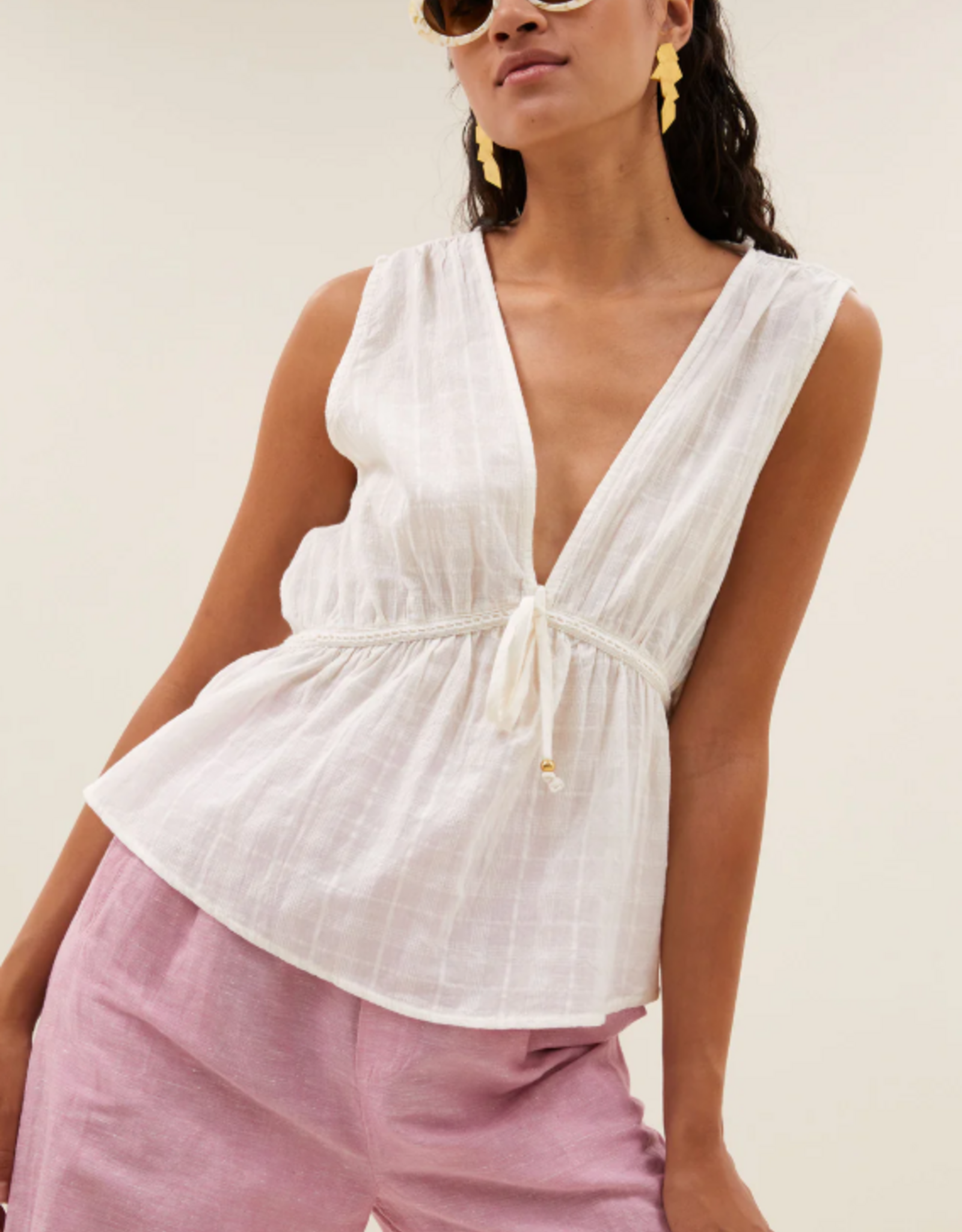 By Bar Meryl Dobby Top Cloud White