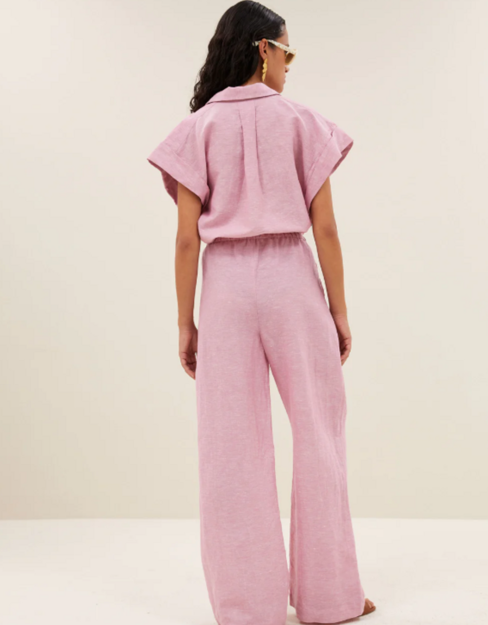 By Bar Pixie Linen Blouse Dusty Pink