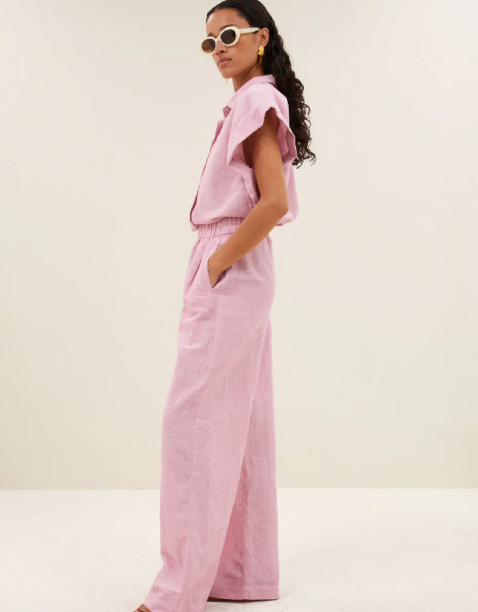 By Bar Pixie Linen Blouse Dusty Pink