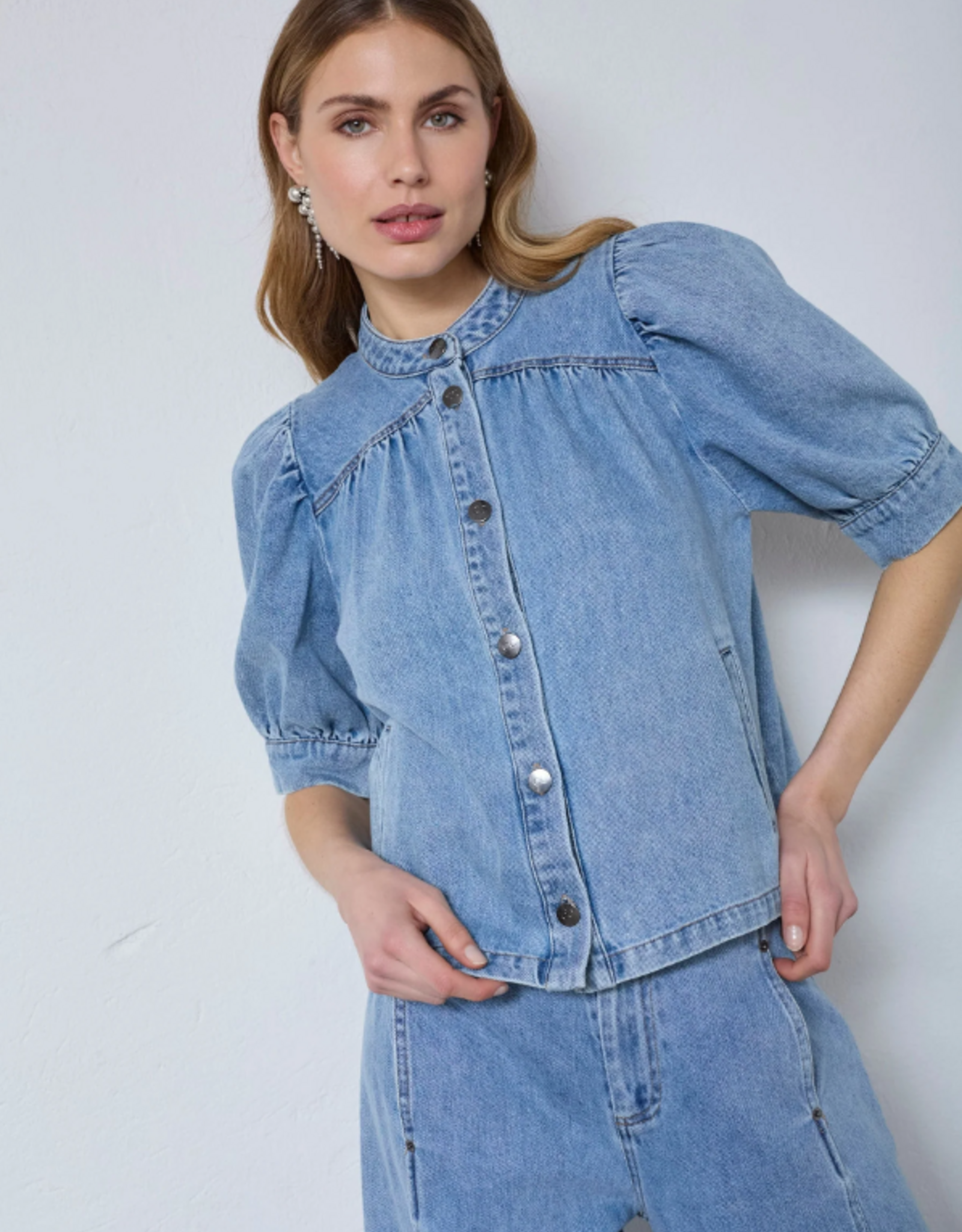 Co'Couture Asja Denim Blouse Blue