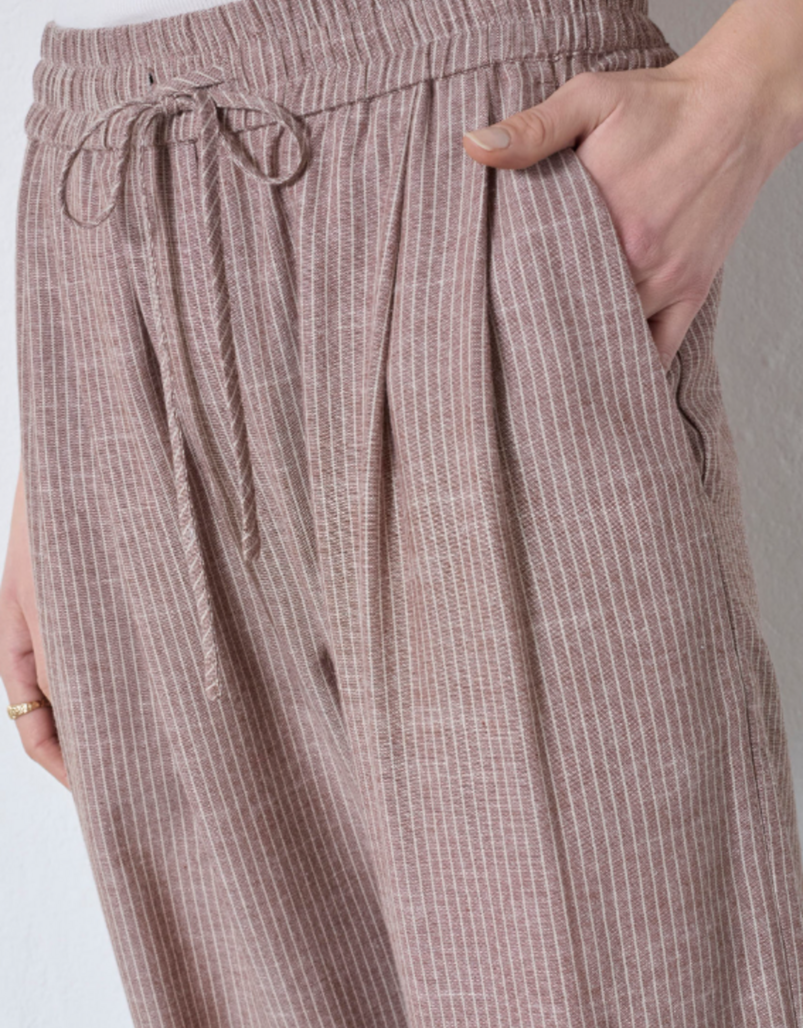 Co'Couture Jiho Stripe LL Pant Brown