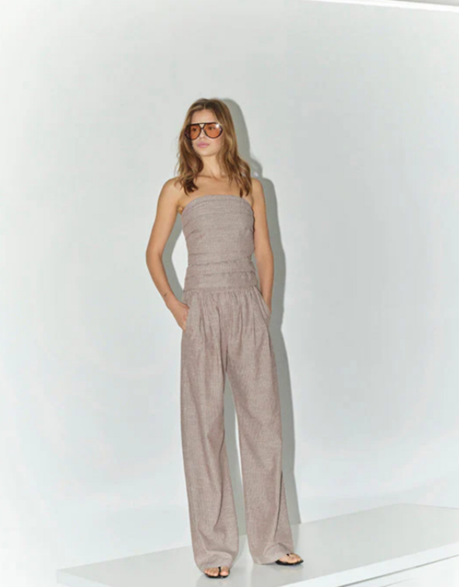 Co'Couture Jiho Stripe LL Pant Brown