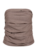Co'Couture Jiho Stripe Tube Top Brown