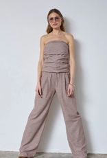 Co'Couture Jiho Stripe Tube Top Brown