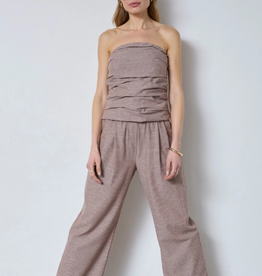 Co'Couture Jiho Stripe Tube Top Brown