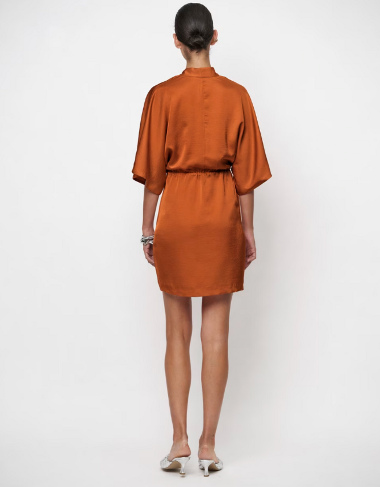 Dante 6 Cato Satin Kimono Dress Sunset Orange