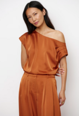 Dante 6 Roam Satin Drapey Top Sunset Orange