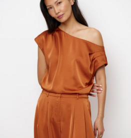 Dante 6 Roam Satin Drapey Top Sunset Orange