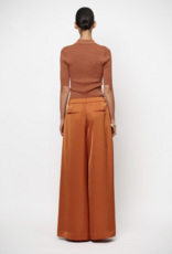 Dante 6 Onique Wide Leg Satin Pants Sunset Orange