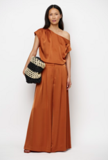Dante 6 Onique Wide Leg Satin Pants Sunset Orange