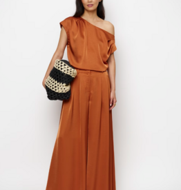 Dante 6 Onique Wide Leg Satin Pants Sunset Orange