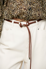 Dante 6 Faux Leather Buckle Belt Coconut Brown