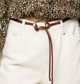 Dante 6 Faux Leather Buckle Belt Coconut Brown