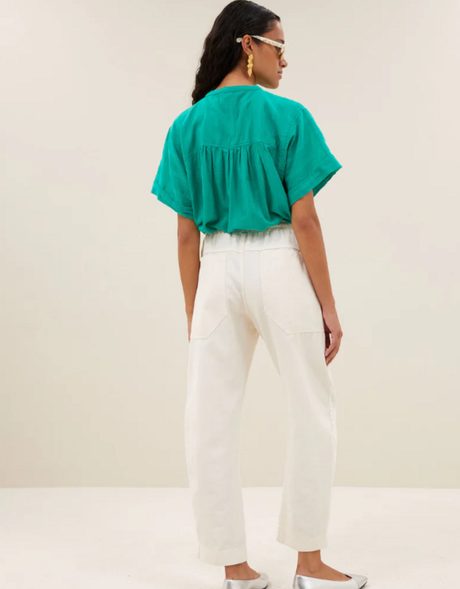 By Bar Alex Dobby Blouse Lucky Green