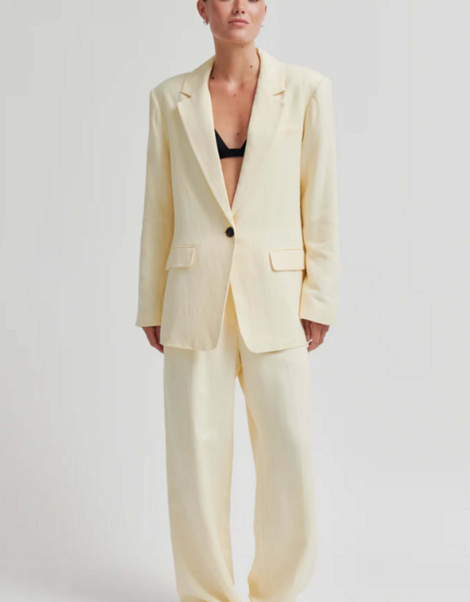 Second Female Lino New Fit Blazer Alabaster Gleam