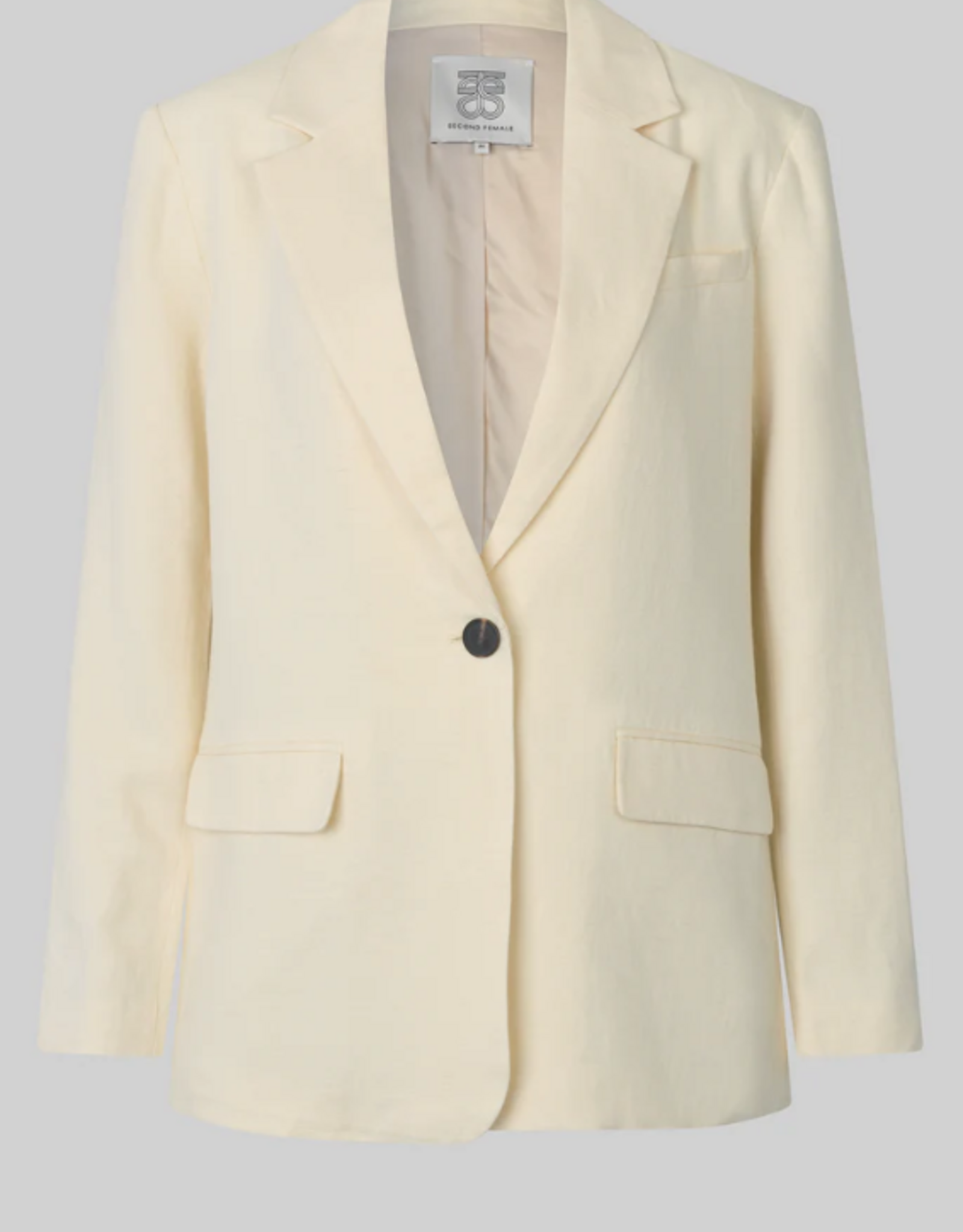 Second Female Lino New Fit Blazer Alabaster Gleam