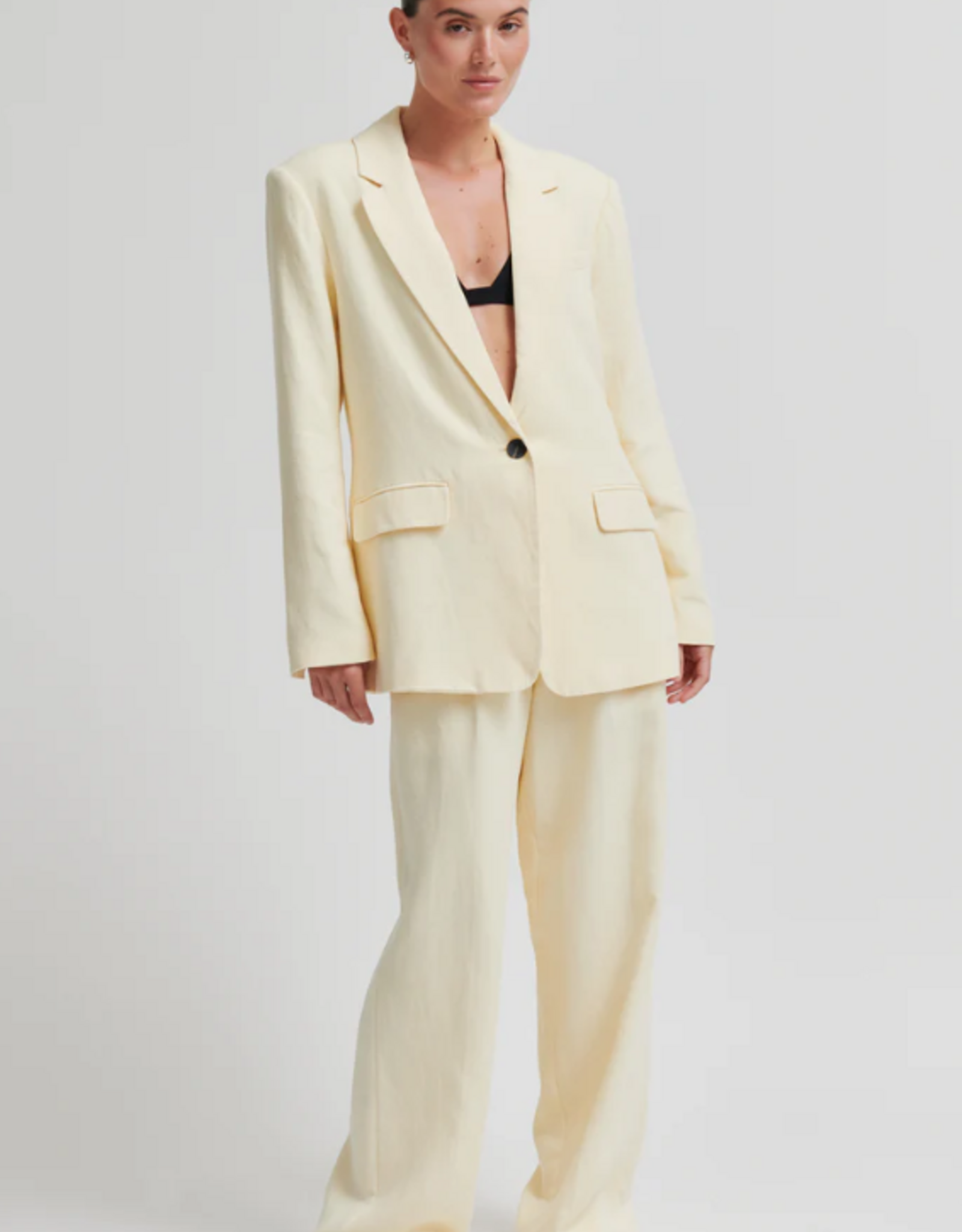 Second Female Lino New Fit Blazer Alabaster Gleam