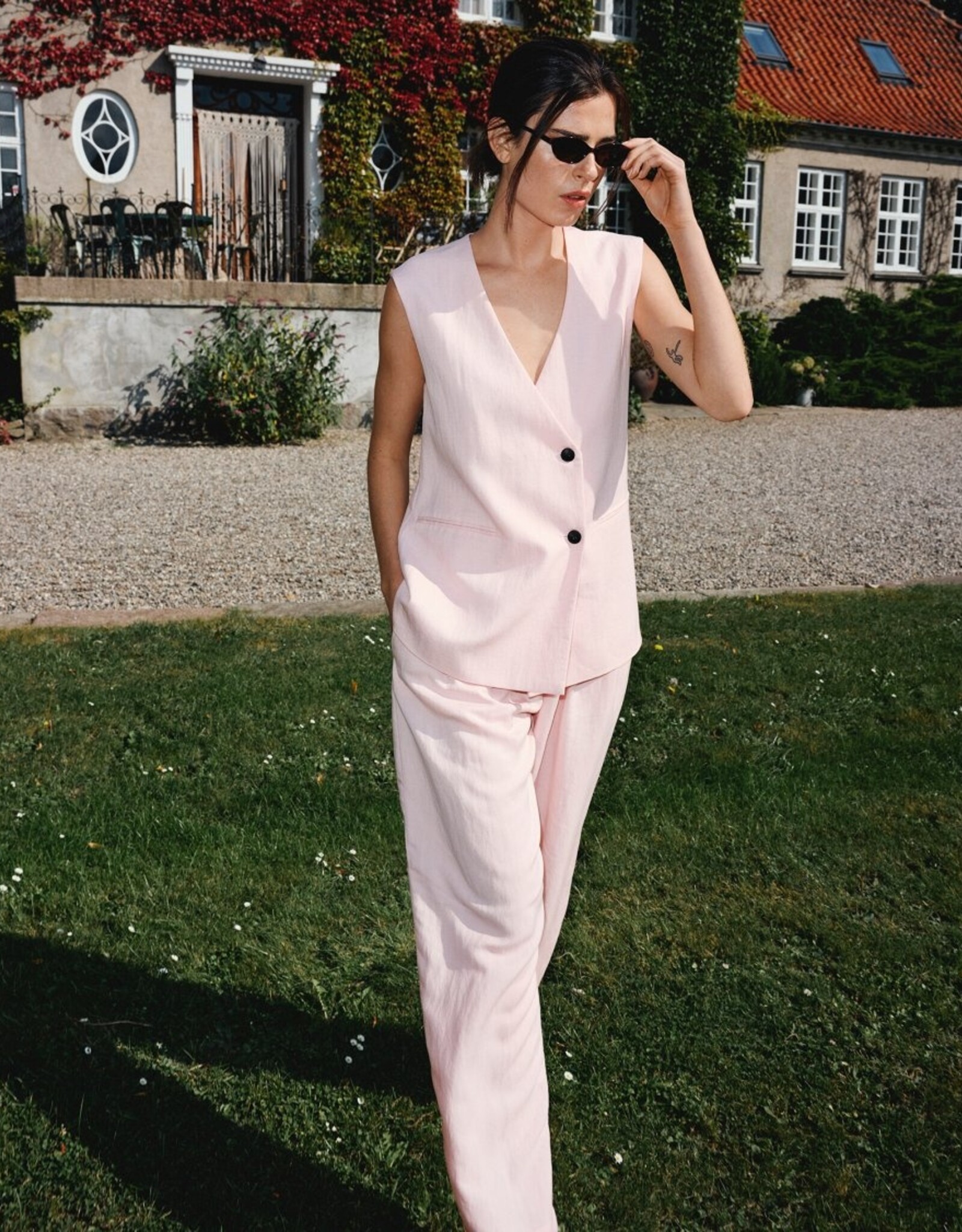 Moss Copenhagen Franciska HW Pants Lotus Melange