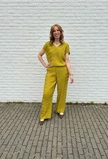 Dante 6 Vikli Pleated V-Neck Top Solar Lime