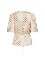 Co'Couture Cambria Dot SS Blouse Off White