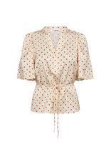 Co'Couture Cambria Dot SS Blouse Off White