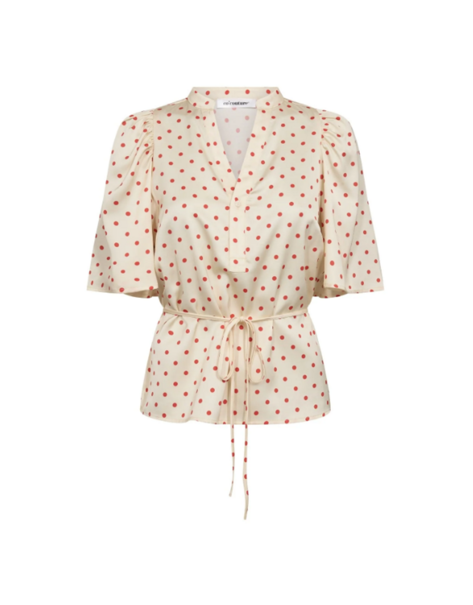 Co'Couture Cambria Dot SS Blouse Off White