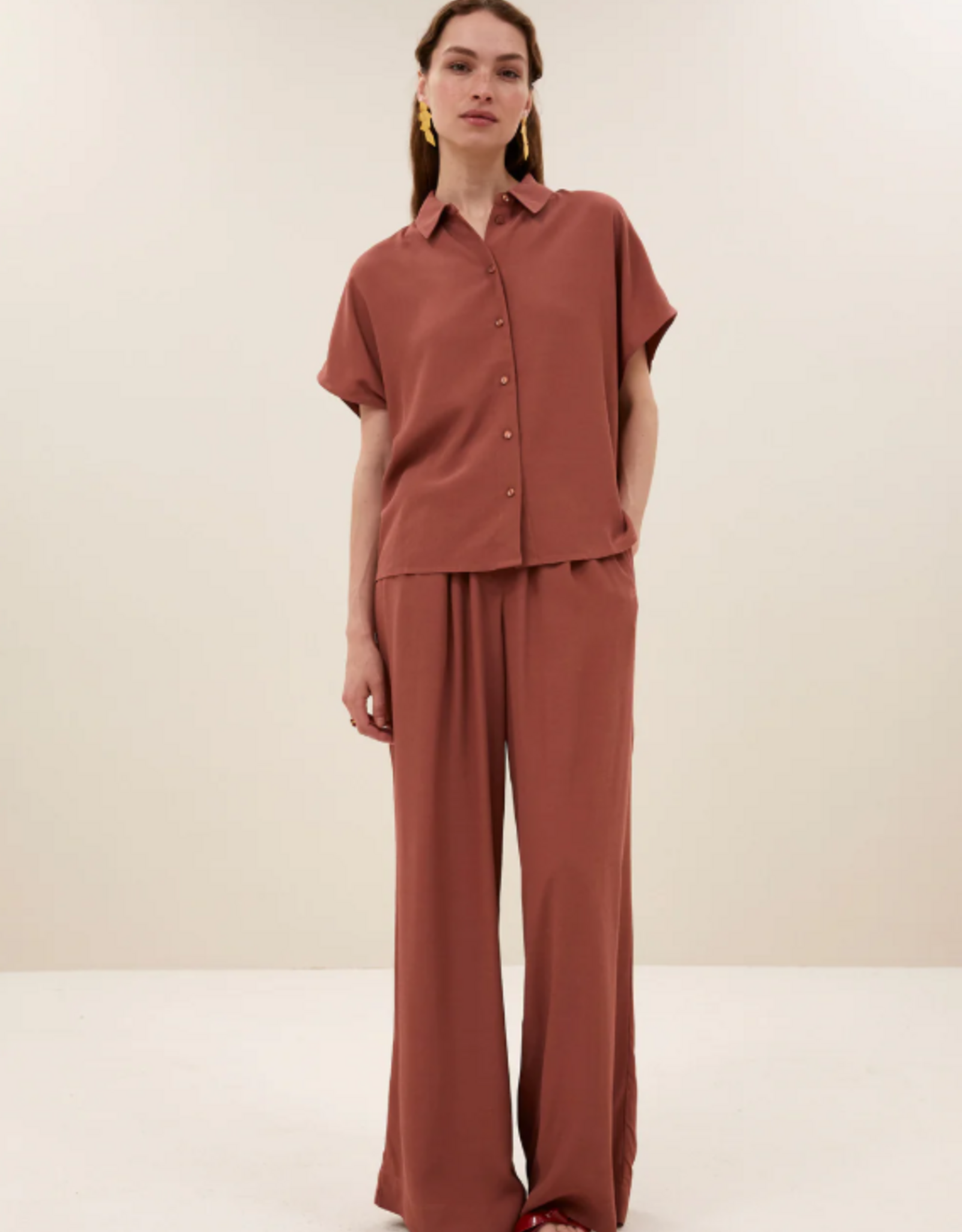 By Bar Barley Viscose Blouse Rustic Sienna