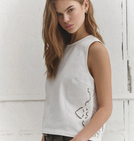 Co'Couture Colette Embroidery Top Off White
