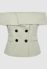 Cph Muse 207825 Ivanna Off Shoulder Waistcoat Green Tint