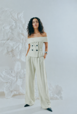 Cph Muse 207825 Ivanna Off Shoulder Waistcoat Green Tint