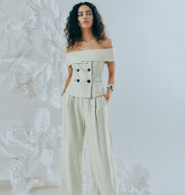 Cph Muse 207825 Ivanna Off Shoulder Waistcoat Green Tint