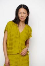 Dante 6 Vikli Pleated V-Neck Top Solar Lime