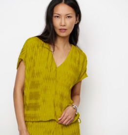 Dante 6 Vikli Pleated V-Neck Top Solar Lime
