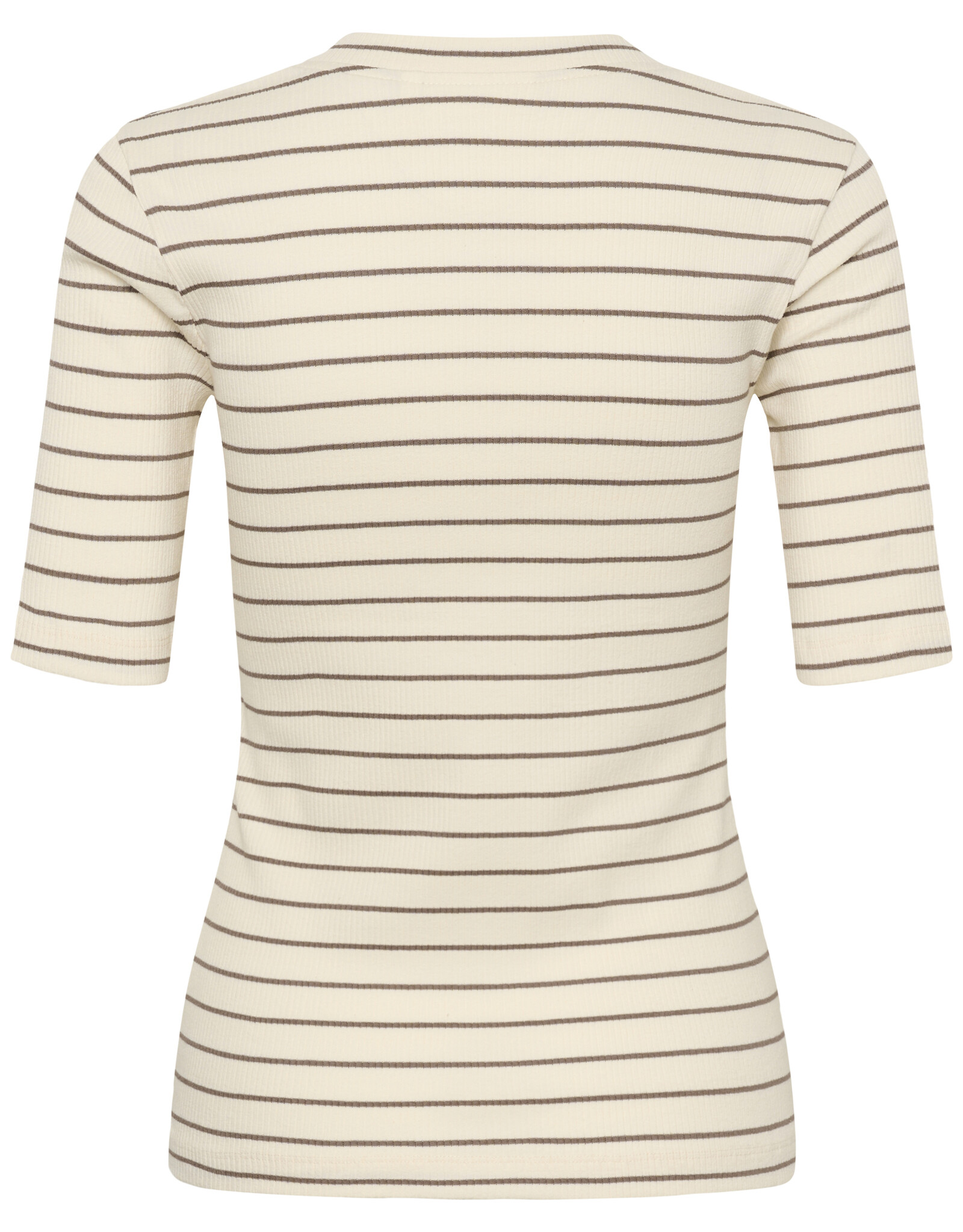 InWear Dagna Striped V T-Shirt Vanilla / Coffee Quartz