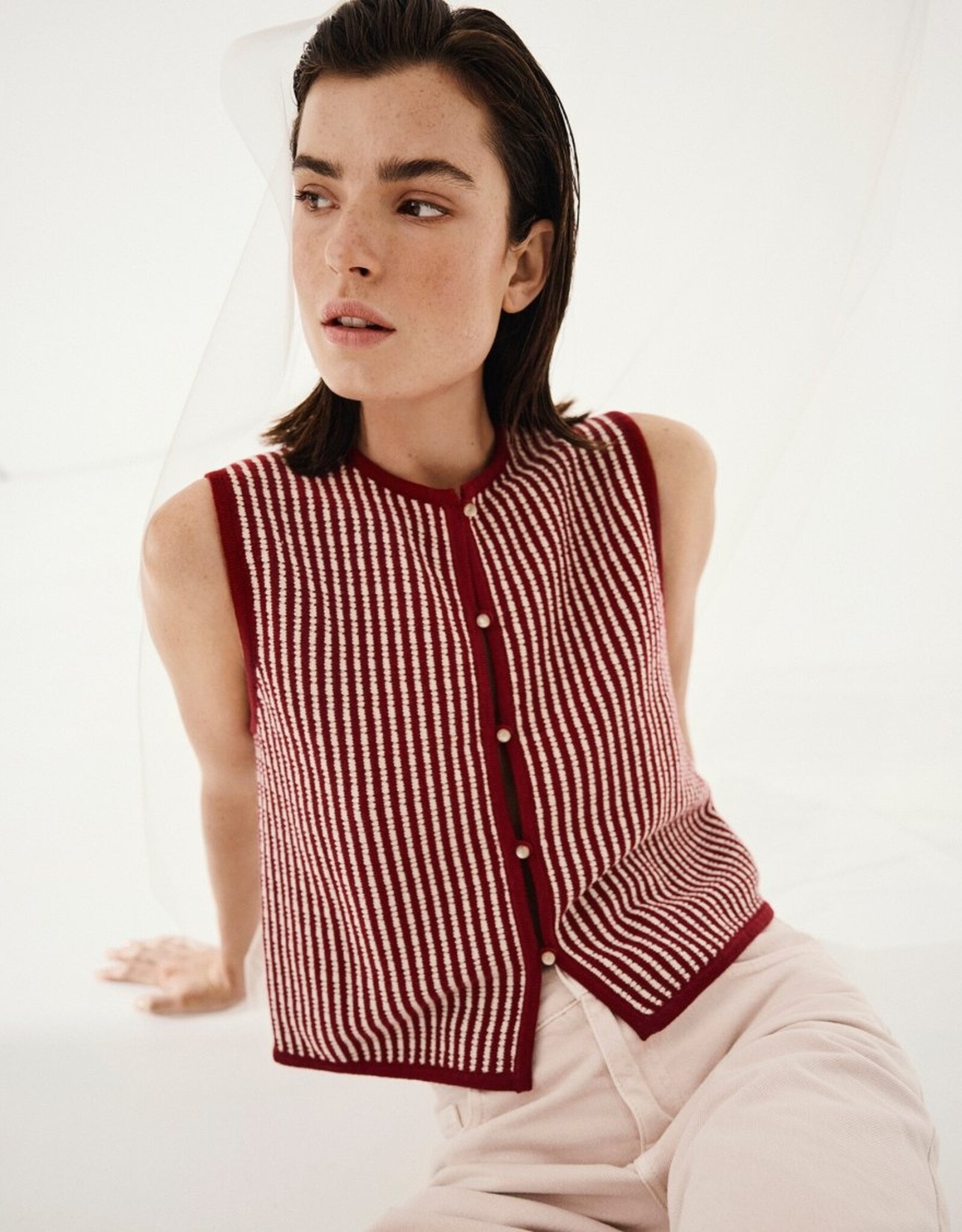 Moss Copenhagen Priscilla Vest STP Rhubarb/Sand