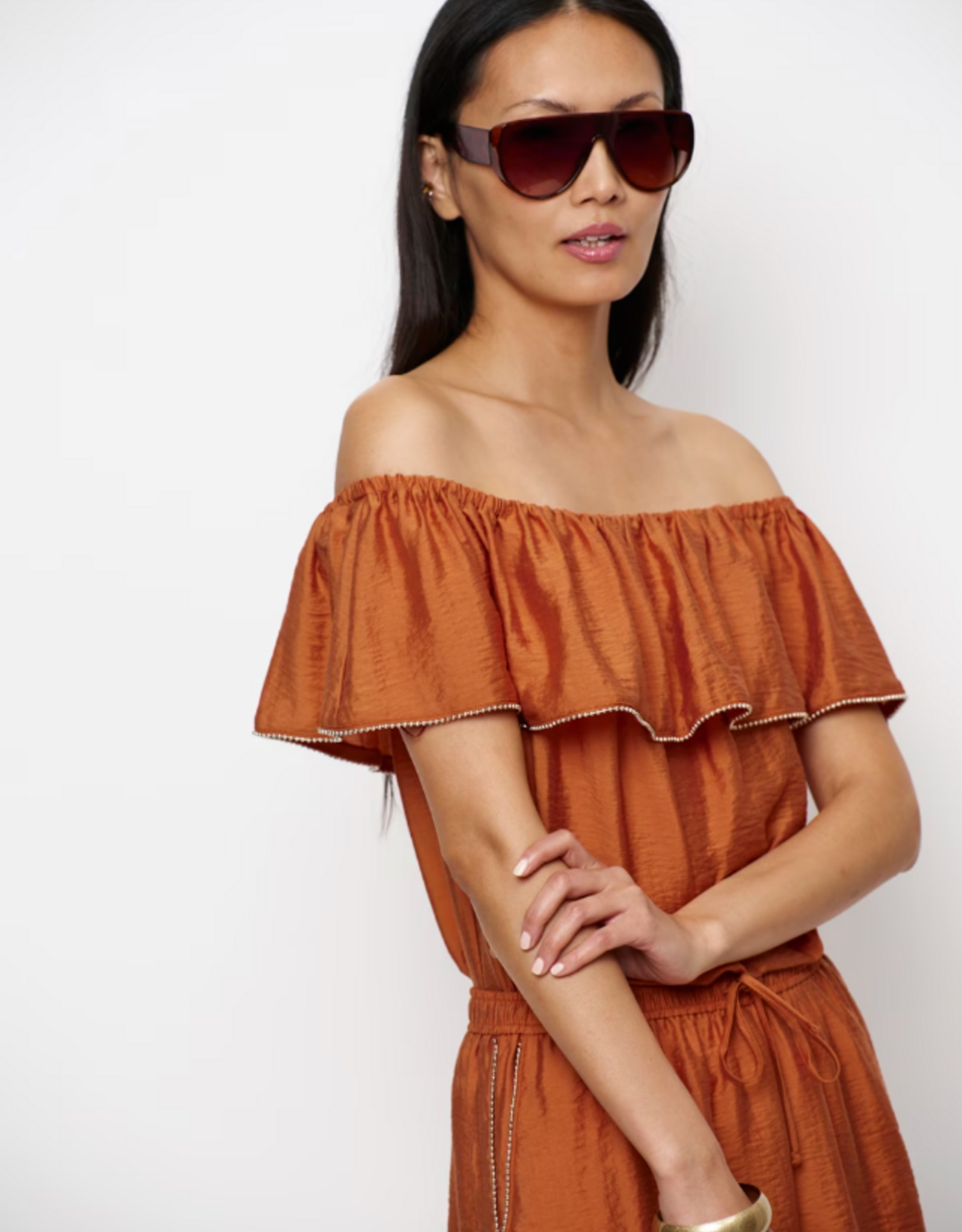 Dante 6 Marais Embellished Top Sunset Orange