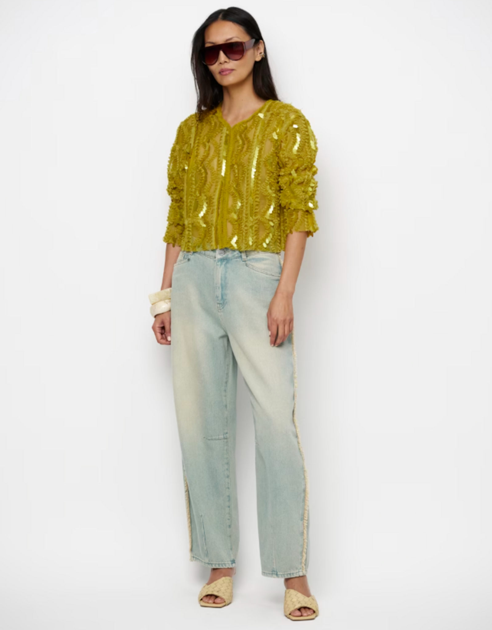 Dante 6 Marceline Sequins Jacket Solar Lime