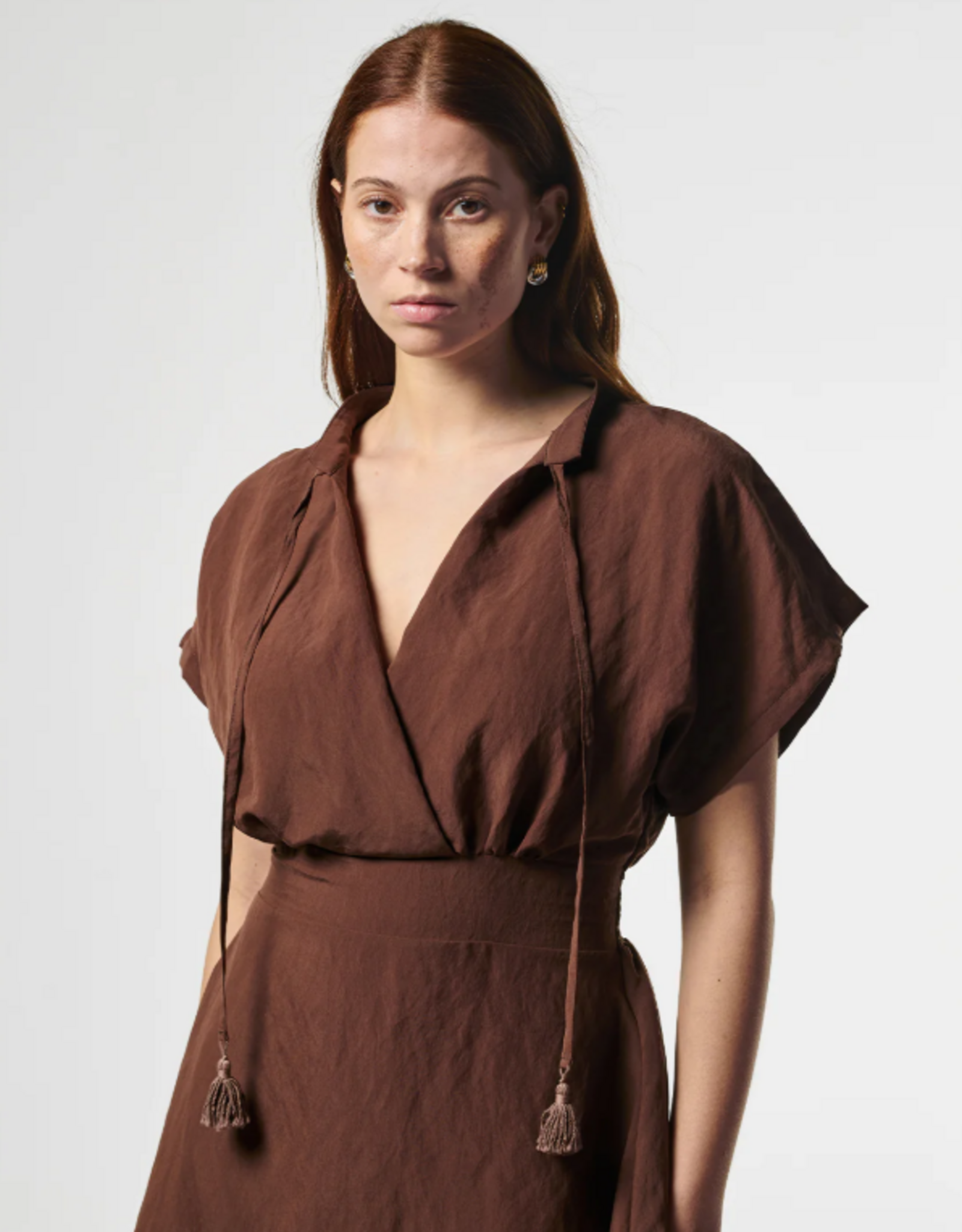 Aaiko Serra Mod Dress Bitter Chocolate