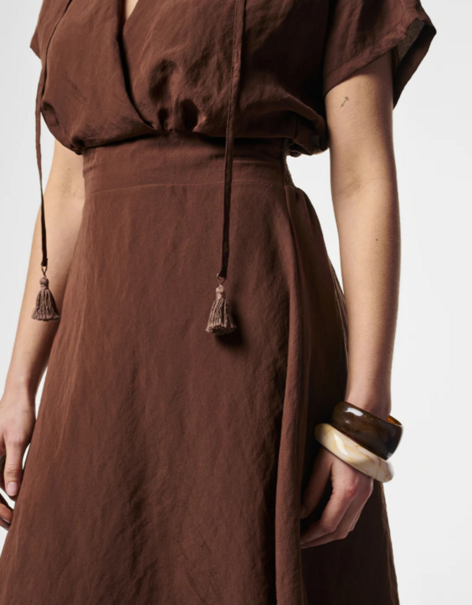 Aaiko Serra Mod Dress Bitter Chocolate