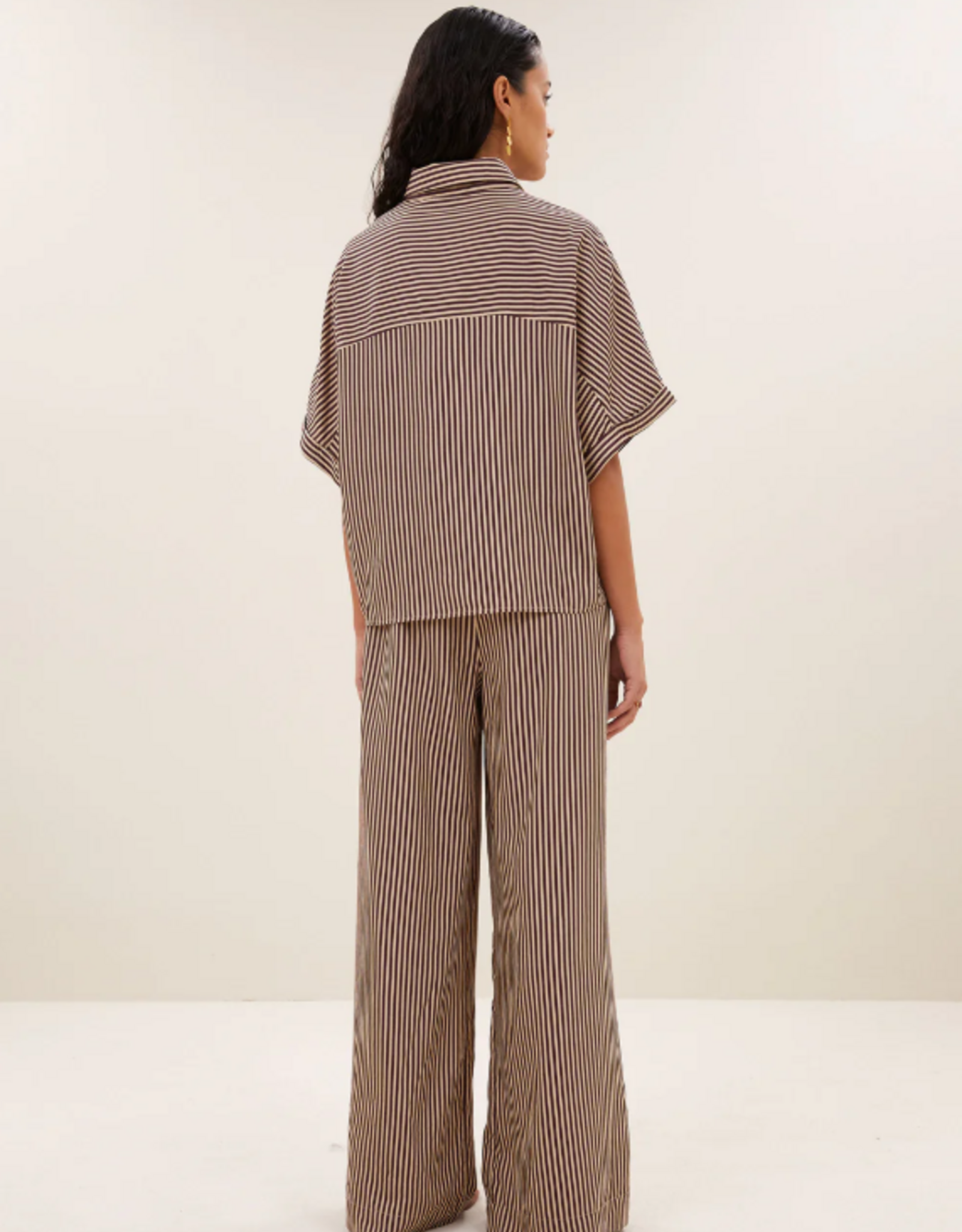 By Bar Sunny Stripe Blouse Burgundy
