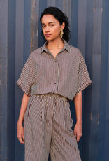 By Bar Sunny Stripe Blouse Burgundy