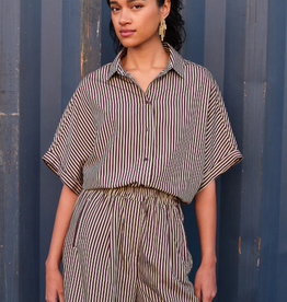 By Bar Sunny Stripe Blouse Burgundy
